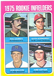 1975 Topps Mini Baseball Cards      623     Keith Hernandez/Phil Garner/Bob Sheldon/Tom Veryzer RC